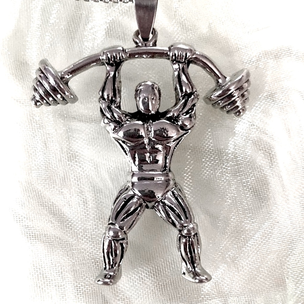 Weightlifter Pendant Necklace BETSEY JOHNSON Long Chain